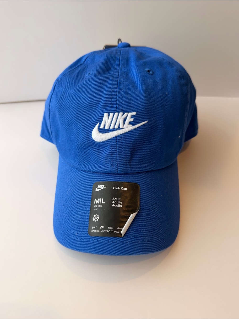 NWT Nike Club Cap Royal Blue Embroidered Futura Logo Strapback Hat M/L
